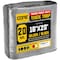 Core Tarps Heavy Duty Tarp, 20 ft L x 0.5 mm H x 16 ft W, 20 Mil, Silver/Black, Polyethylene CT-701-16X20 - alternate 1